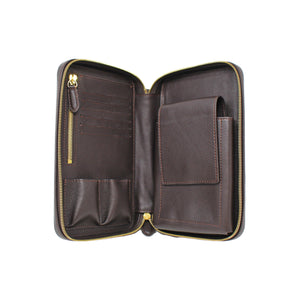Cigar Travel Case Bag Brown Leather
