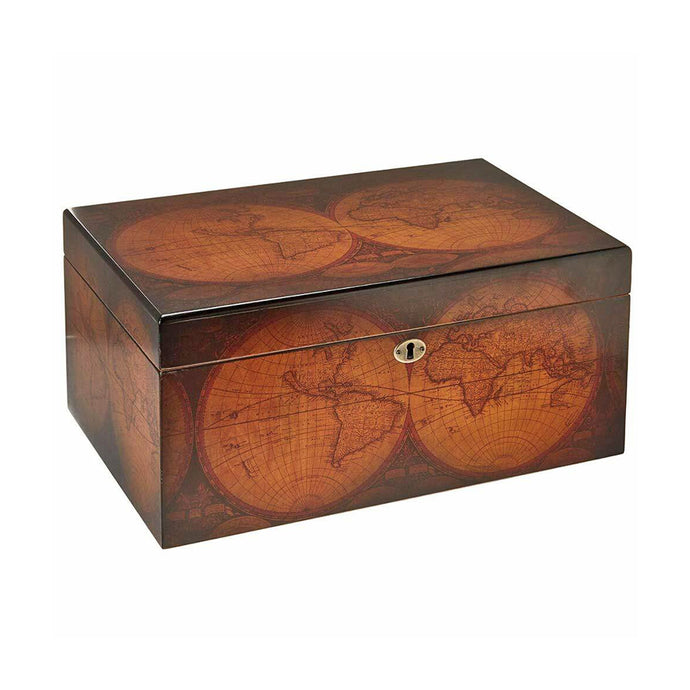 Capri Old World Antique Map Humidor 75-100 cigars